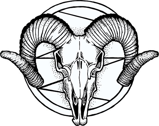 550x437 satan goat skull dotwork posters - Goat Skull Drawing