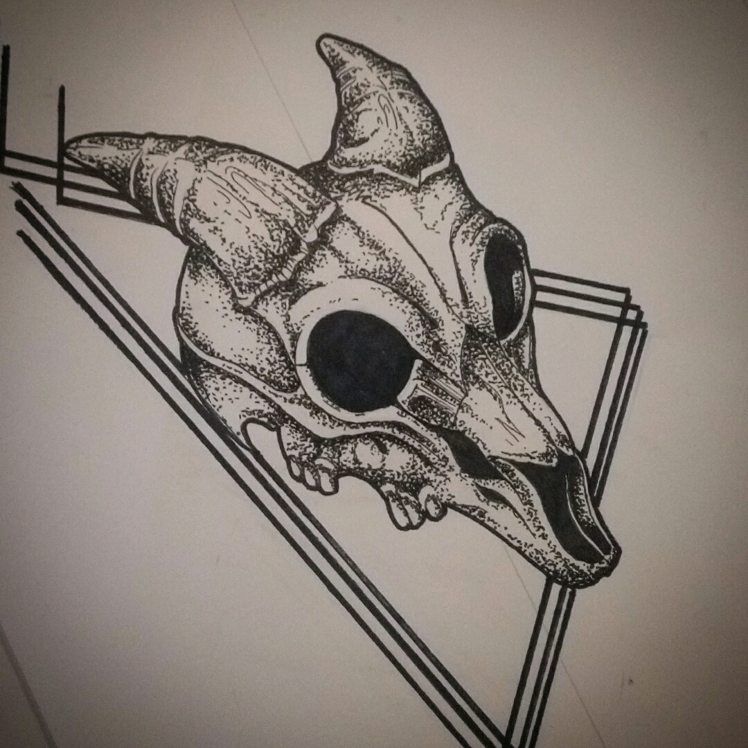 1080x1080 Andrea Made Goatskull - Goat Skull Drawing