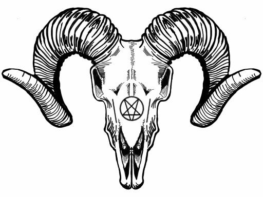 512x384 aries ram head skull pentagram tattoo idea tattoo inspiration - Goat Skull Drawing