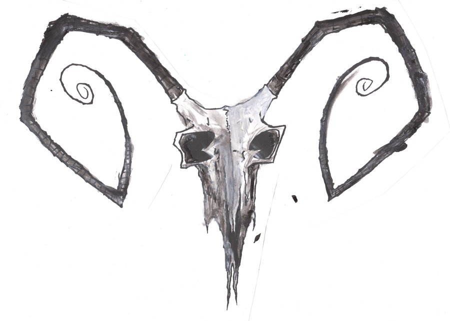 900x643 Evil Goat Skull Drawing - Goat Skull Drawing