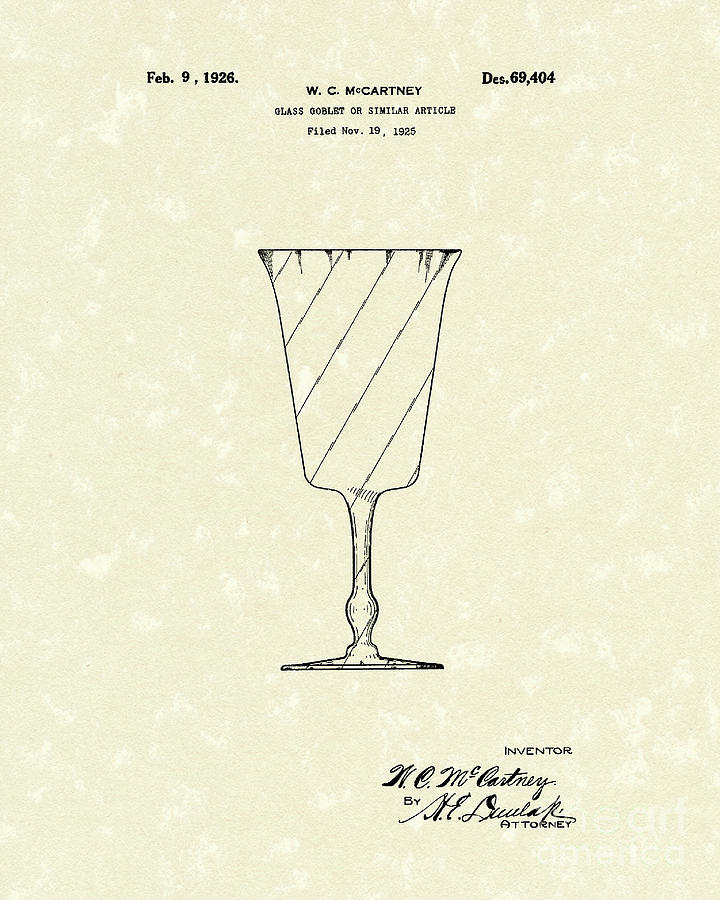 720x900 Goblet Patent Art Drawing - Goblet Drawing