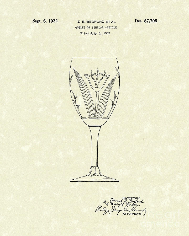720x900 Goblet Patent Art Drawing - Goblet Drawing