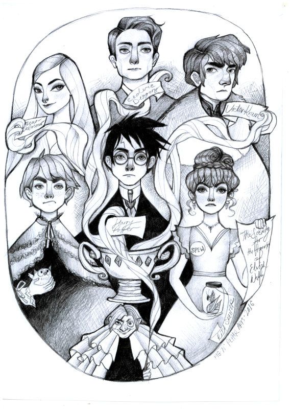 570x806 Harry Potter And The Goblet Of Fire, Original Pencil Drawing - Goblet Drawing