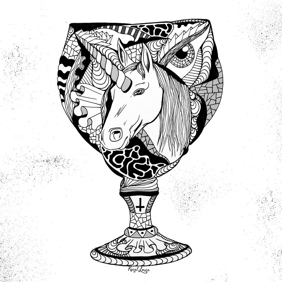900x900 Unicorn Goblet Drawing - Goblet Drawing