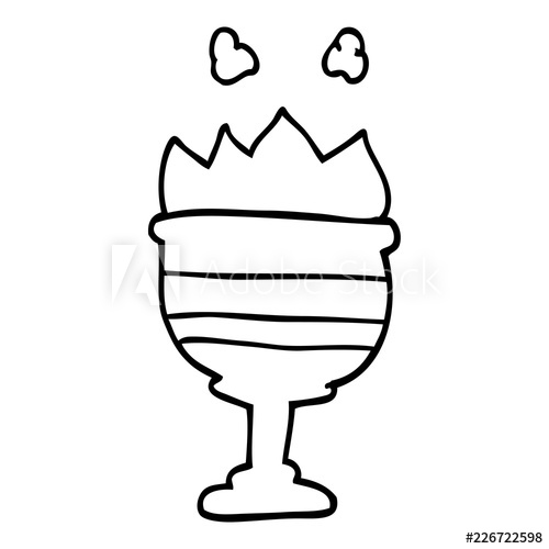 500x500 Line Drawing Cartoon Flaming Goblet - Goblet Drawing