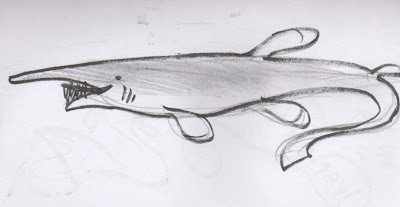 400x207 Daisy's Drawings Shark Week Goblin Shark! - Goblin Shark Drawing
