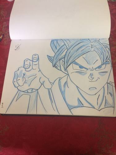 375x500 Goku Super Saiyan God Drawing - God Drawing