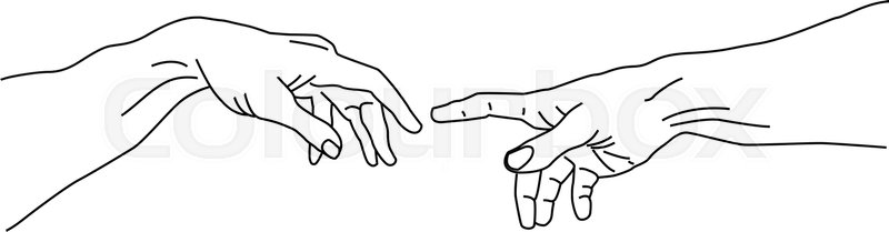 800x209 The Hand Of God Drawing Stock Vector Colourbox - God Drawing