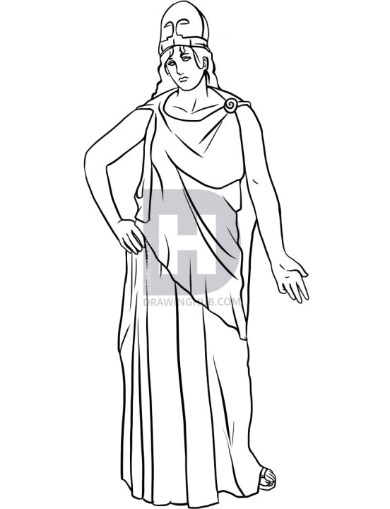 552x720 how to draw athena, step - God Drawing Easy