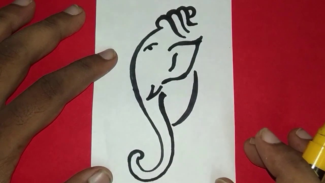 1280x720 how to draw god ganesha with simple lines easy ganesh chaturthi - God Drawing Easy