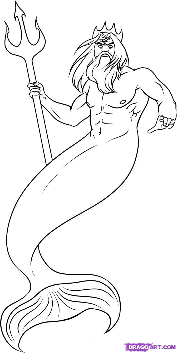 672x1343 How To Draw Poseidon, Step - God Drawing Easy