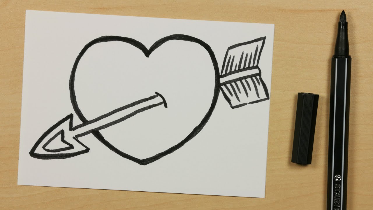 1280x720 How To Draw A God Cupid Arrow Heart - God Drawing Easy
