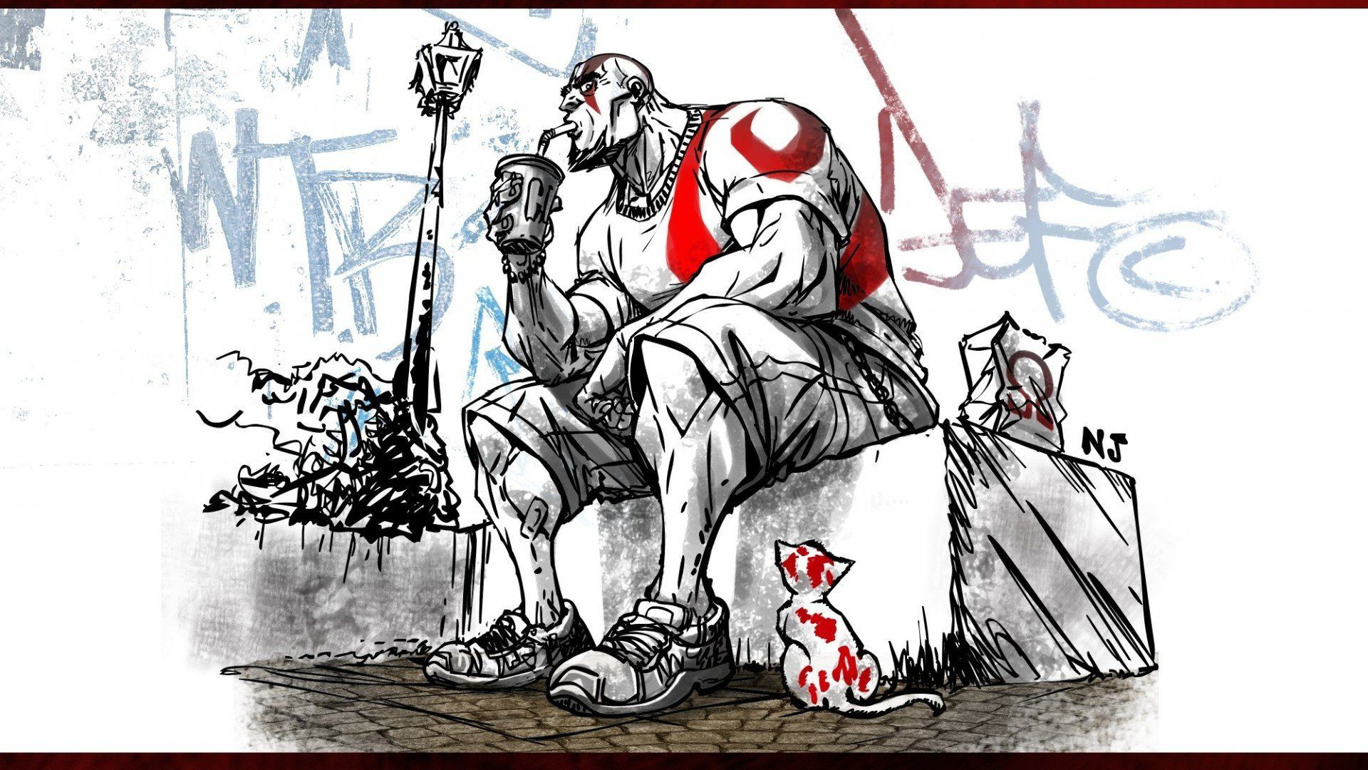 1920x1080 How To Draw Kratos Step - God Of War Drawing