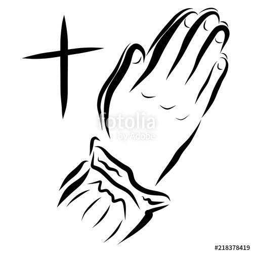 500x500 Cross And Woman Praying To God, Hands Stock Photo And Royalty - God On Cross Drawing