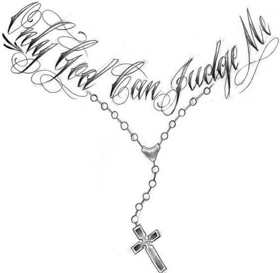 564x550 Only God Can Judge Me Tattoo Ideas Entertainmentmesh - God On Cross Drawing