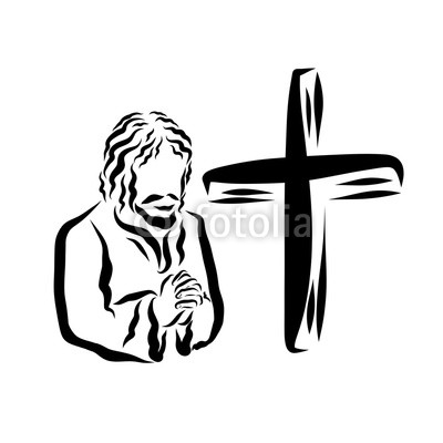 400x400 A Man Humbly Praying To God, And Cross Buy Photos Ap Images - God On Cross Drawing