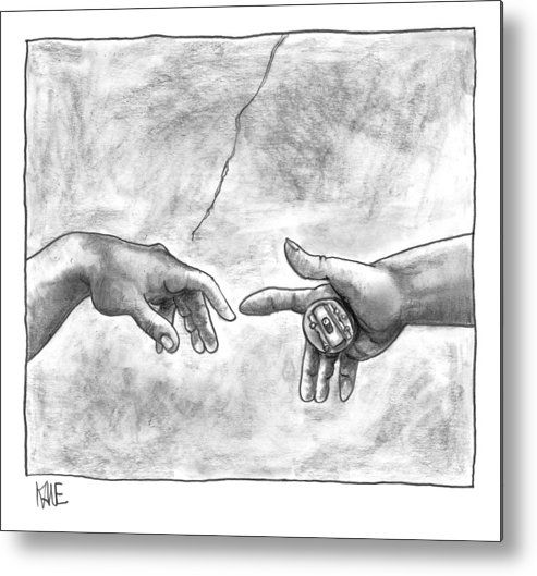 493x529 god's hand touching adam's hand a la sistine metal print - Gods Hands Drawing