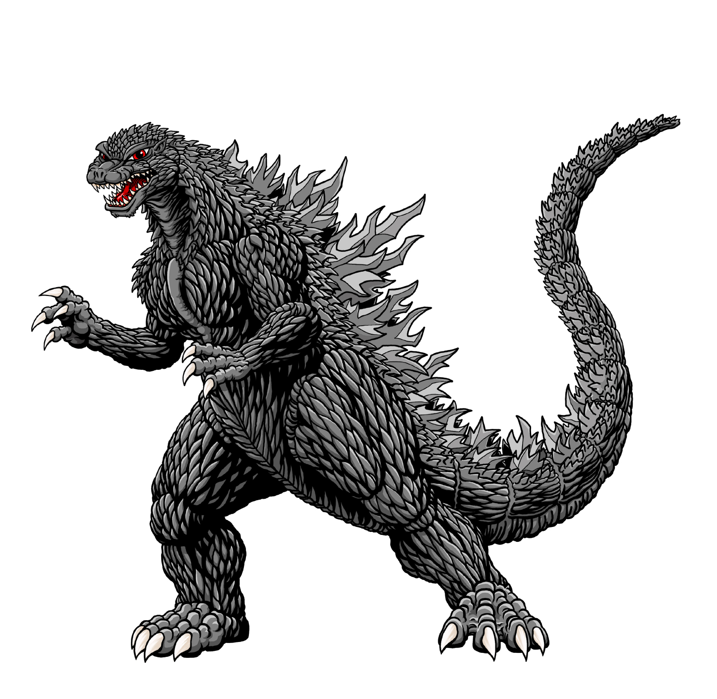 1446x1410 Godzilla Drawing Myconfinedspace - Godzilla Drawing