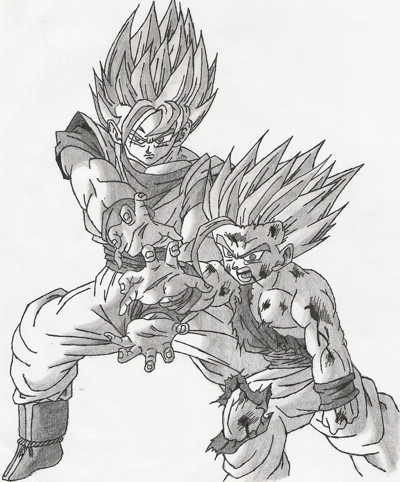 814x982 Goku Gohan Drawing Steemit - Gohan Drawing