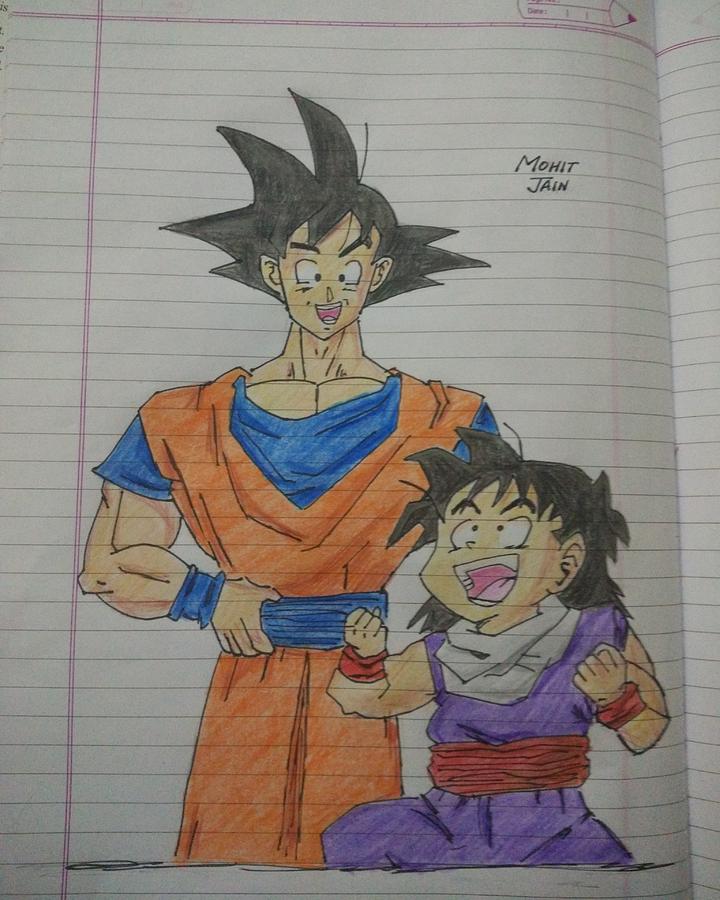 720x900 Goku And Gohan Drawing - Gohan Drawing