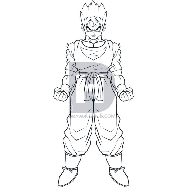 720x720 How To Draw Gohan, Step - Gohan Drawing