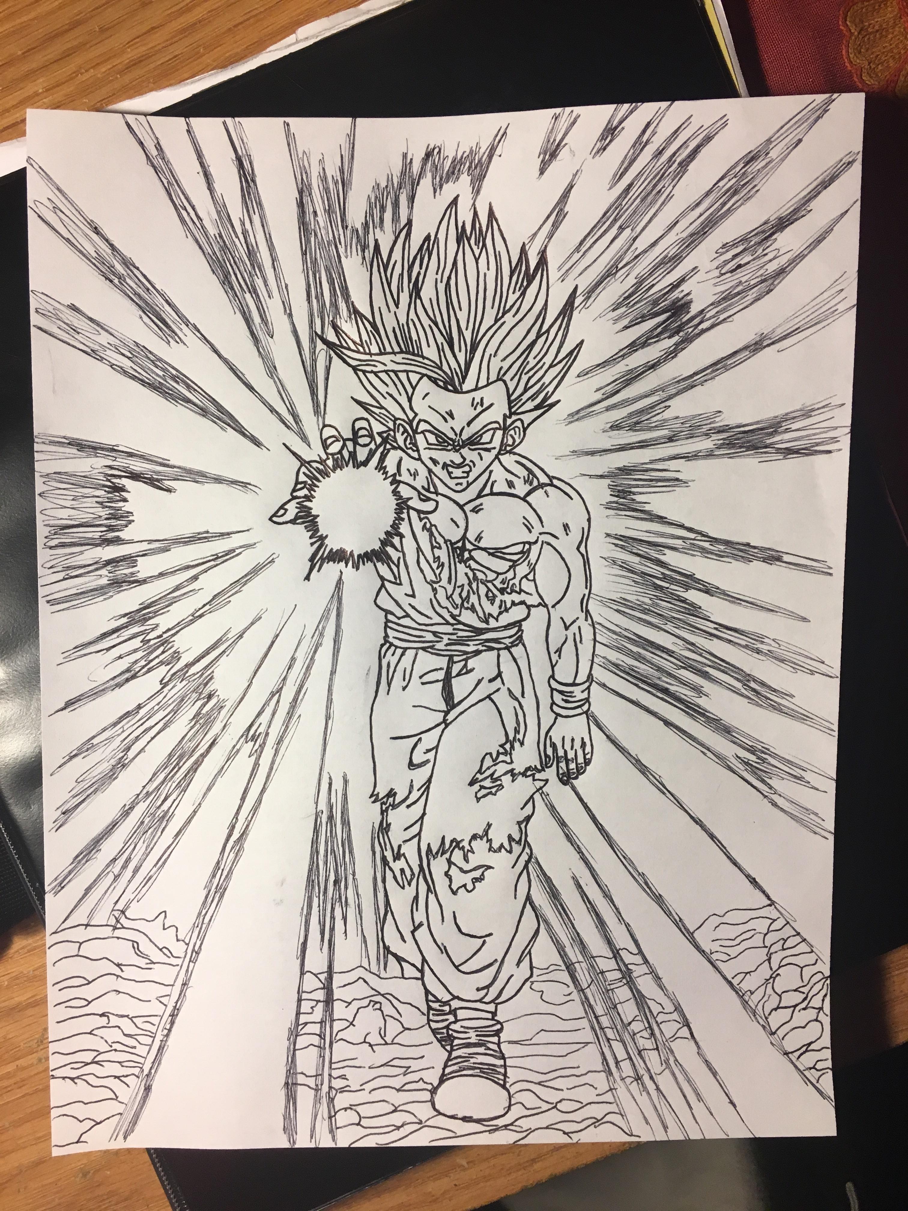 3024x4032 My Lr Gohan Drawing How Did I Do Dbz - Gohan Drawing