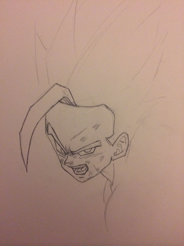 600x800 Super Saiyan Gohan Drawing On Behance - Gohan Drawing