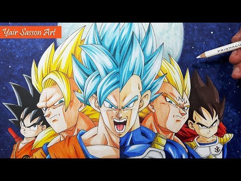 480x360 Drawing The Evolution Of Goku And Vegeta! - Goku And Vegeta Drawing