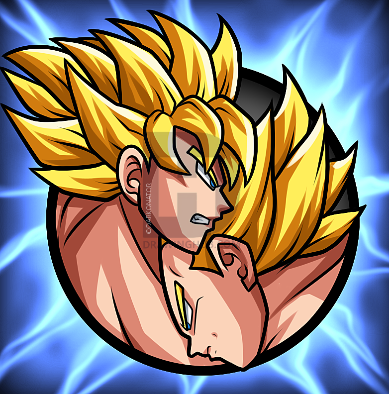 782x792 How To Draw A Goku And Vegeta Yin Yang, Step - Goku And Vegeta Drawing
