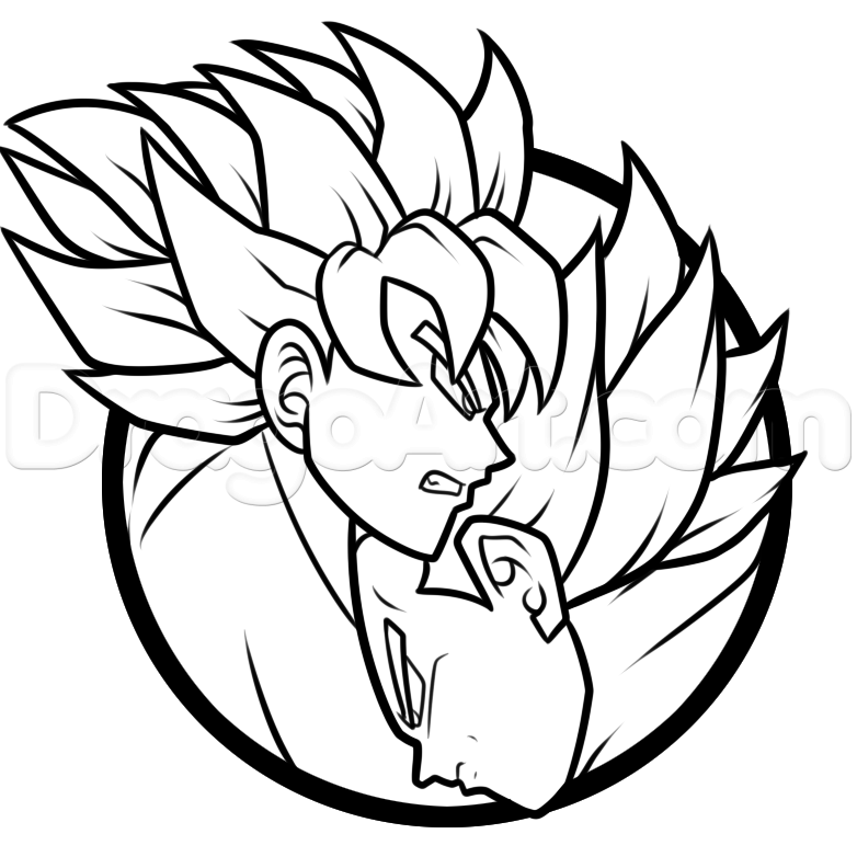 782x792 How To Draw A Goku And Vegeta Yin Yang, Step - Goku And Vegeta Drawing