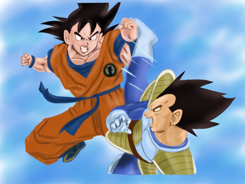 800x600 Learn How To Draw Goku Vs Vegeta - Goku And Vegeta Drawing