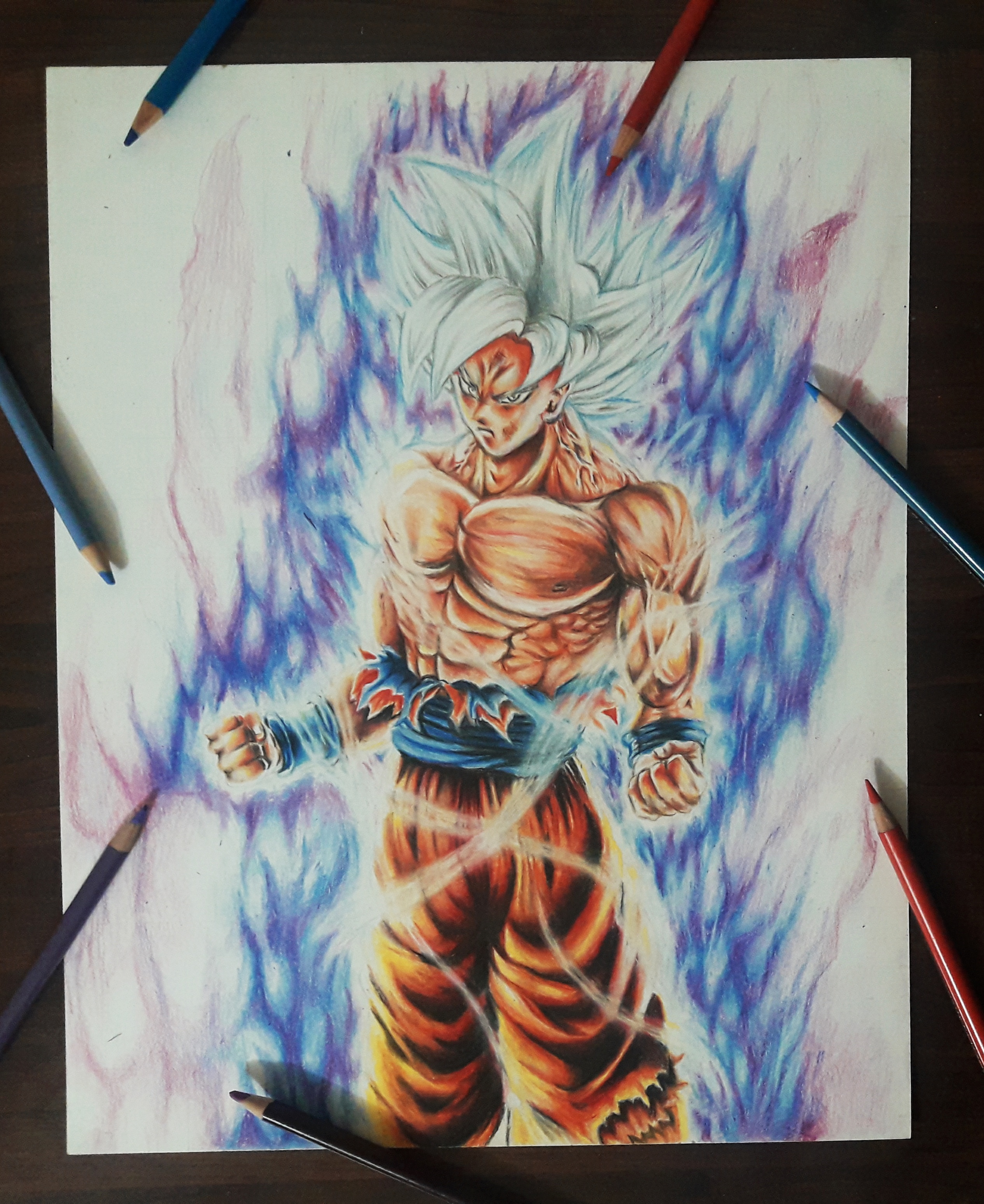 2530x3096 goku mastered ultra instinct color pencil drawing - Goku Drawing