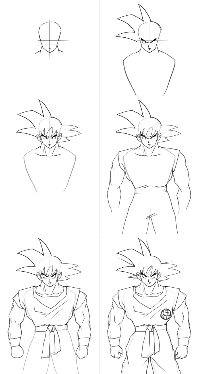 700x1312 How To Draw Goku - Goku Drawing
