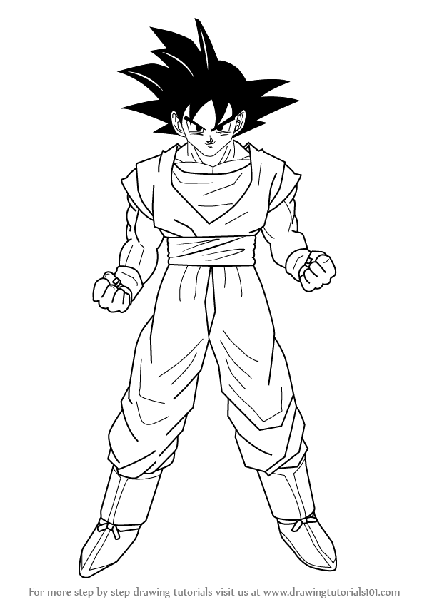 598x844 Learn How To Draw Goku From Dragon Ball Z - Goku Drawing