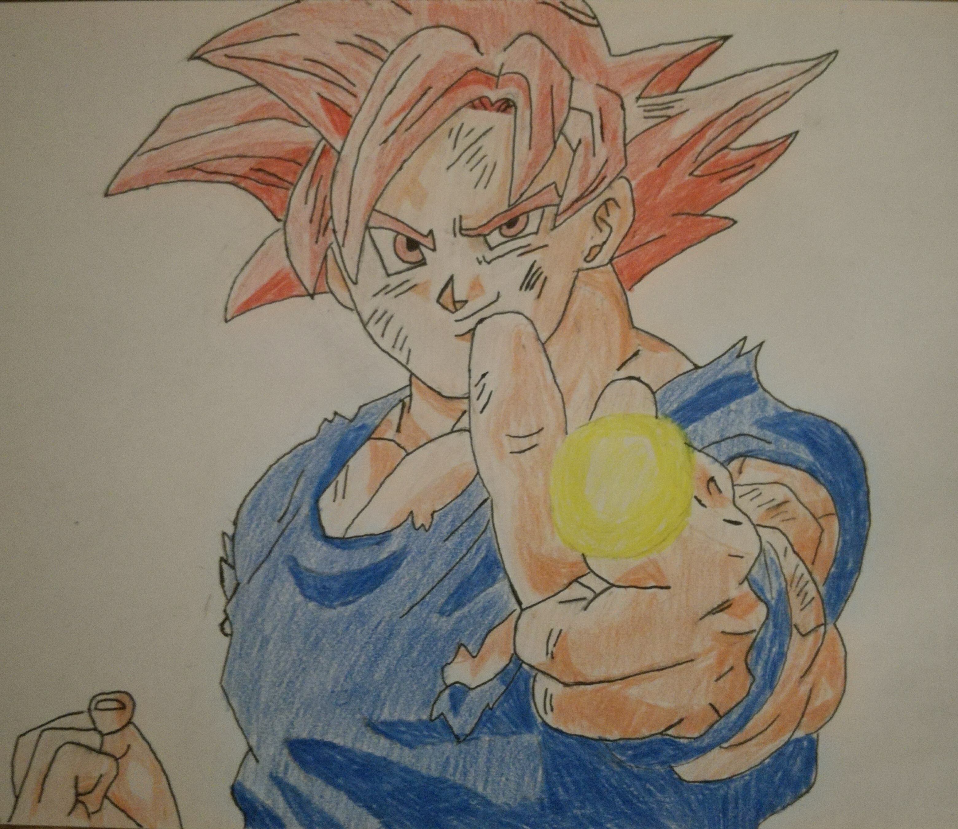 3120x2700 Ssj God Goku Drawing - Goku Drawing