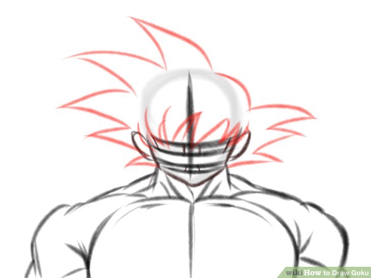 728x546 How To Draw Goku - Goku Drawing Easy