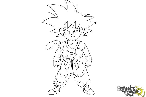 600x400 How To Draw Goku Step - Goku Drawing Easy