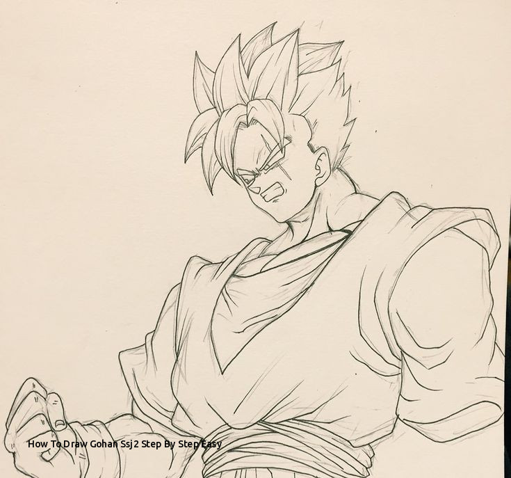 735x687 How To Draw Gohan Step - Goku Drawing Step By Step