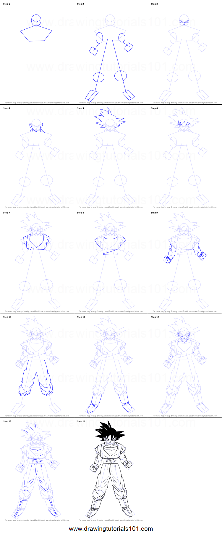 Goku Drawing Step By Step at PaintingValley.com | Explore collection of ...