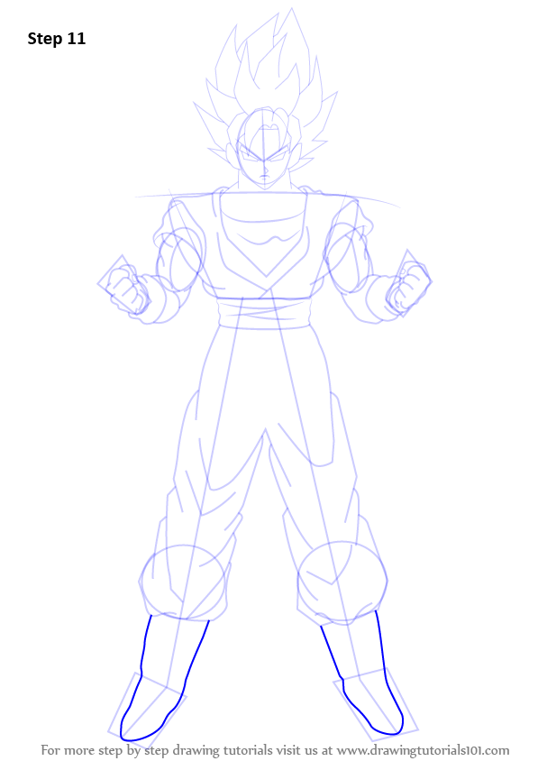 597x844 Learn How To Draw Goku Super Saiyan From Dragon Ball Z - Goku Drawing Step By Step
