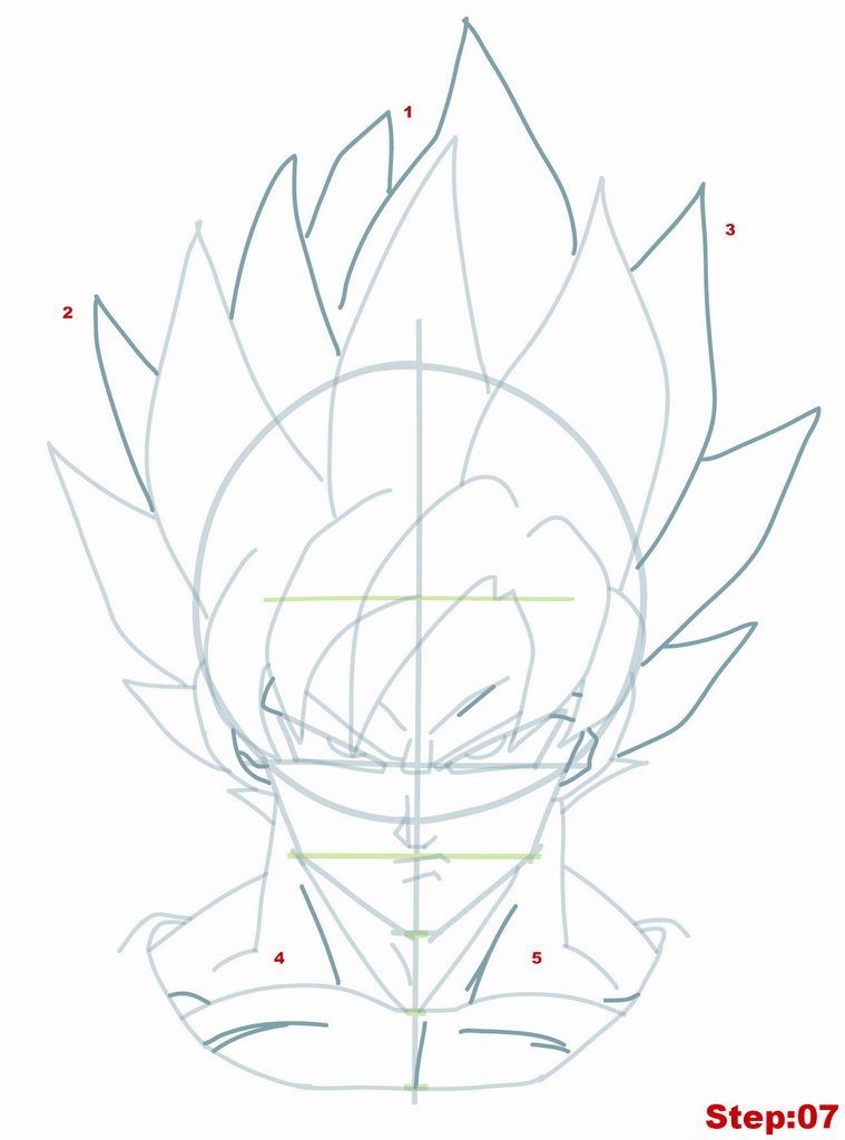 759x1024 Drawing Goku Super Saiyan From Dragonball Z Tutorial Step - Goku Drawing Step By Step