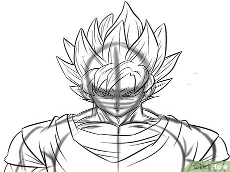 460x345 How To Draw Goku - Goku Face Drawing