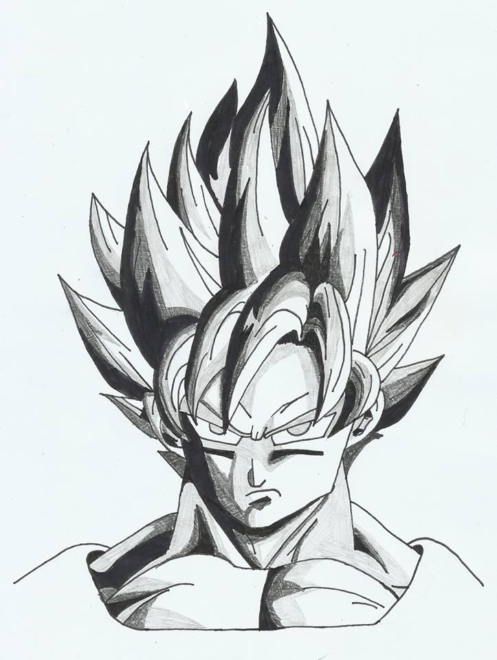 Goku Face Drawing At Explore Collection Of Goku