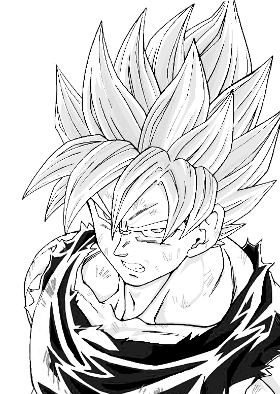 552x777 Collection Of Free Drawing Goku Head Download On Ui Ex - Goku Face Drawing