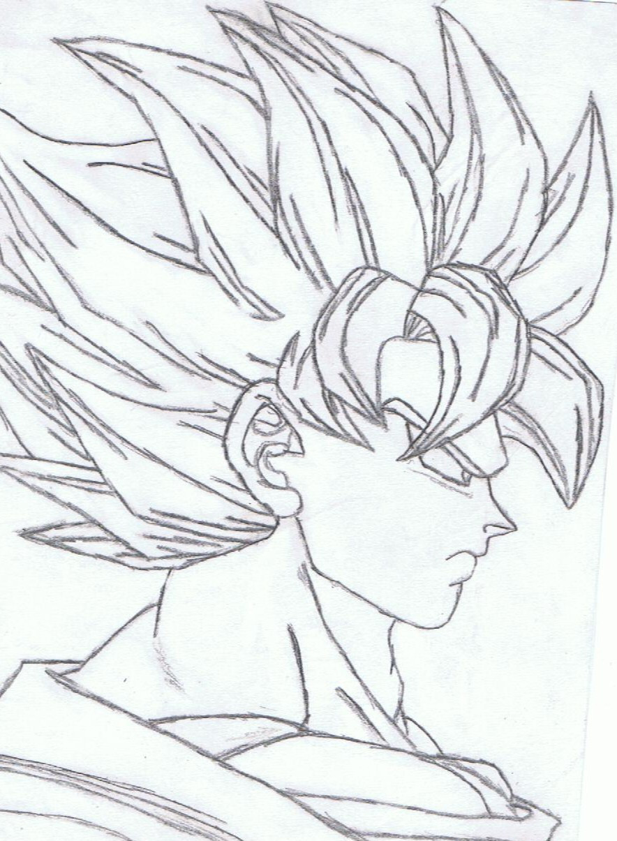 Goku Face Drawing at PaintingValley.com | Explore collection of Goku ...