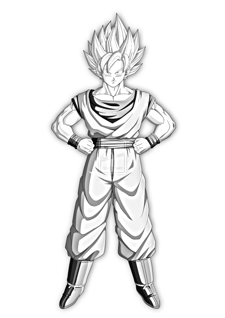 752x1061 Drawing Dbz Sketch Transparent Png Clipart Free Download - Goku Pencil Drawing