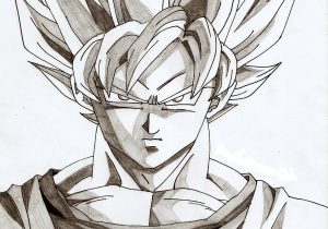 300x210 goku super saiyan pencil sketch goku super saiyan - Goku Pencil Drawing