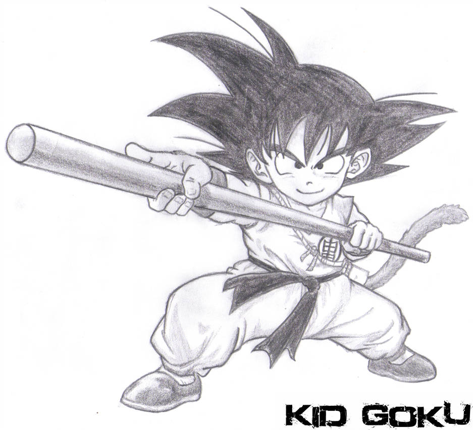 937x852 Kid Goku - Goku Pencil Drawing
