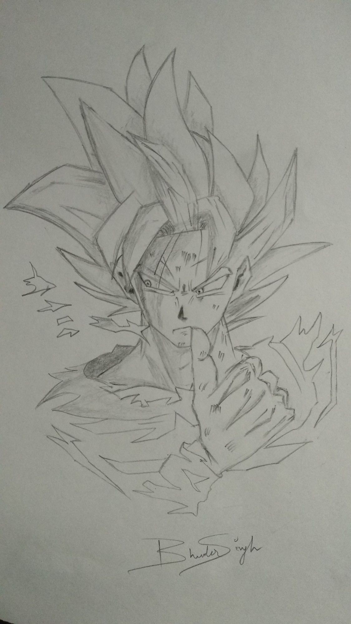 1125x2000 Goku Super Saiyan Dragon Ball Z Pencil Art Pencil Sketches How - Goku Pencil Drawing