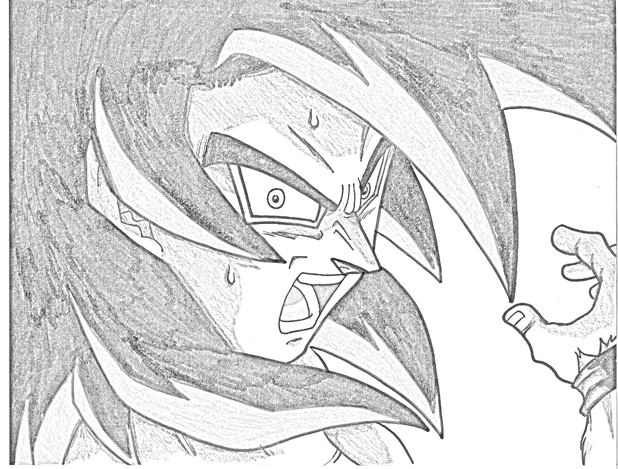 900x683 Goku Sketching Wiki Fandom Powered - Goku Sketch Drawing